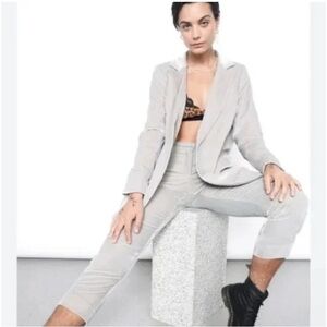 WILDFANG Gray The Empowerment Velvet Slim Crop Pant Size 4